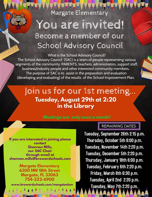 SAC meeting Schedule